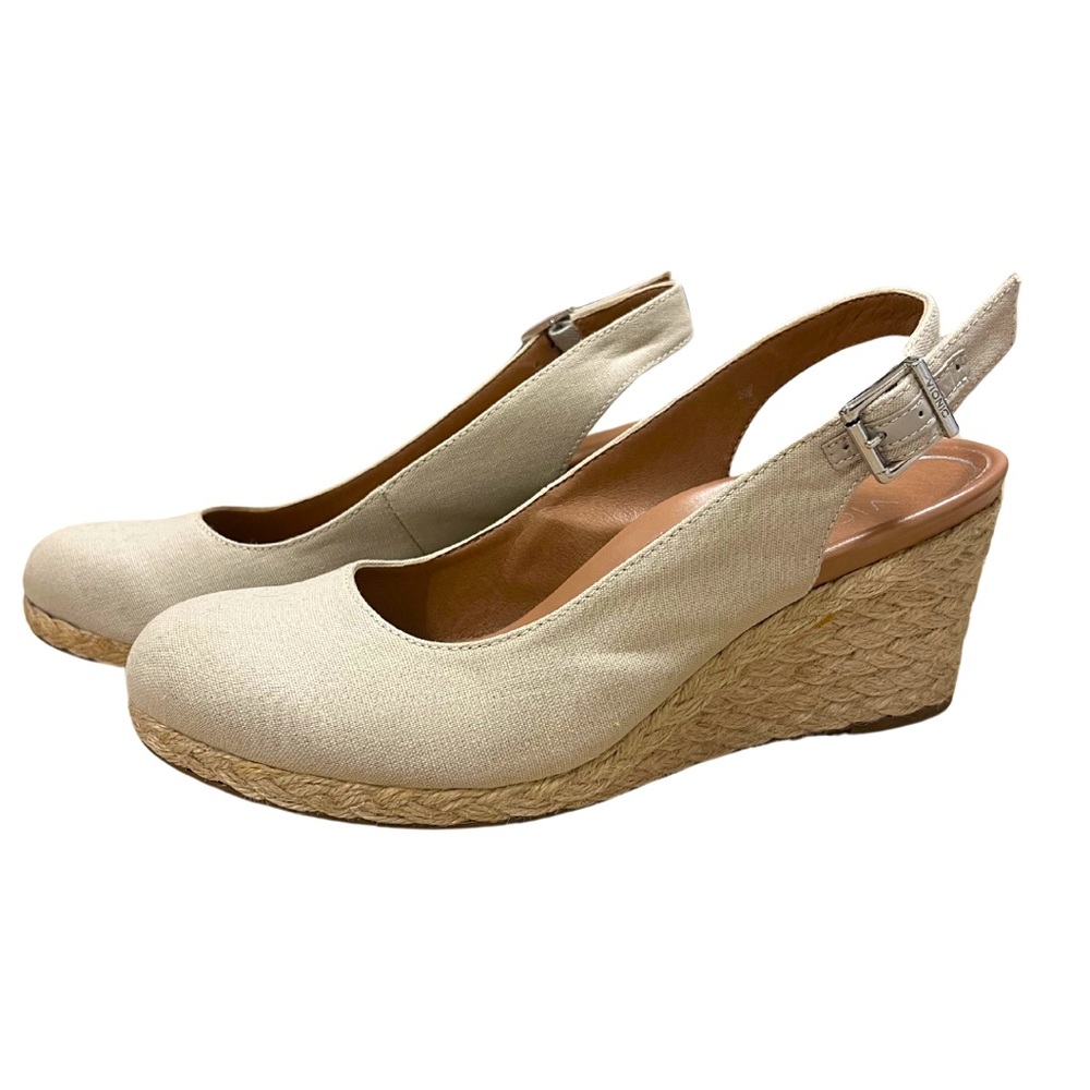 Vionic Cream Wedge Slingback Shoes